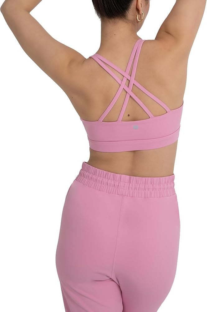 YITTY Active Women's Ultraluxe Strappy Medium Impact Bra, Athleisure, 4-Way-Stretch | Amazon (US)