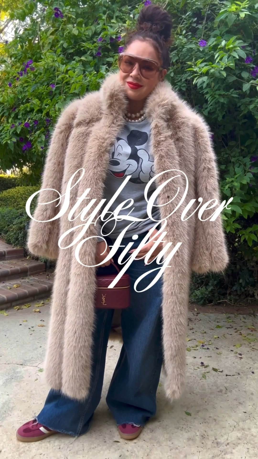 GRWM in a look that’s casual… but makes me really happy. ✨

Wide-leg jeans, a vintage Mickey sweatshirt, burgundy Sambas, and an oversized faux fur because why not? Finished it off with a bold red lip and my Saint Laurent vanity bag in the perfect shade of burgundy.

Style doesn’t have to be complicated — it just has to feel like you. If this look made you smile, go get dressed and do your thing today.

🛍 Shop everything I’m wearing through my LTK — linked for you. #styleover50 #over50andfabulous #midlifewomen #over50fashion 

#LTKootd #LTKgrwm #LTKOver40