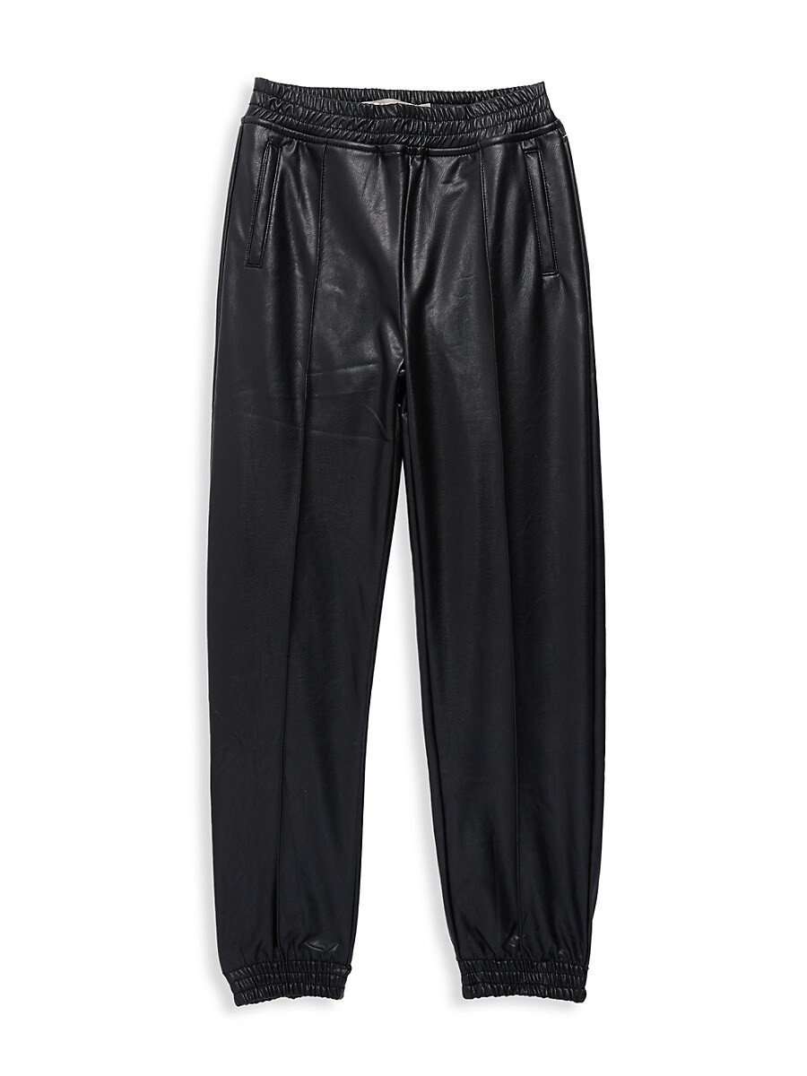 Tractr Girl's Faux Leather Joggers - Black - Size 12 | Saks Fifth Avenue OFF 5TH