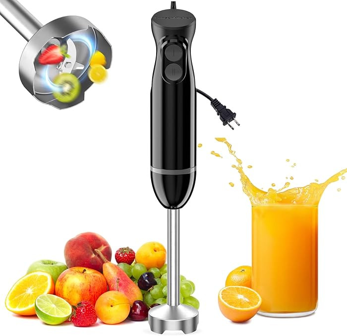 Bonsenkitchen Hand Blender, Immersion Blender with 2 Mixing Speed, Electric Handheld Mixer Portab... | Amazon (US)