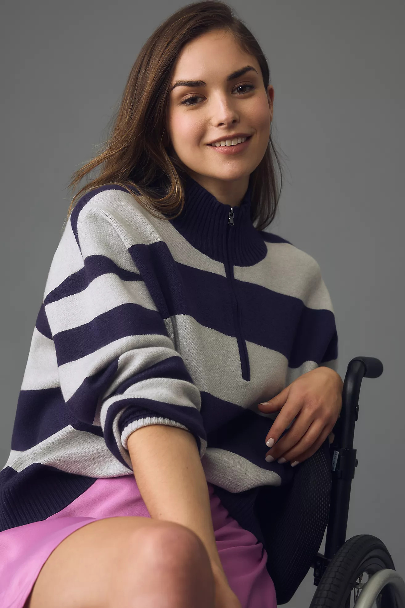 The Montana Mock-Neck Half-Zip Sweater by Maeve | Anthropologie (US)