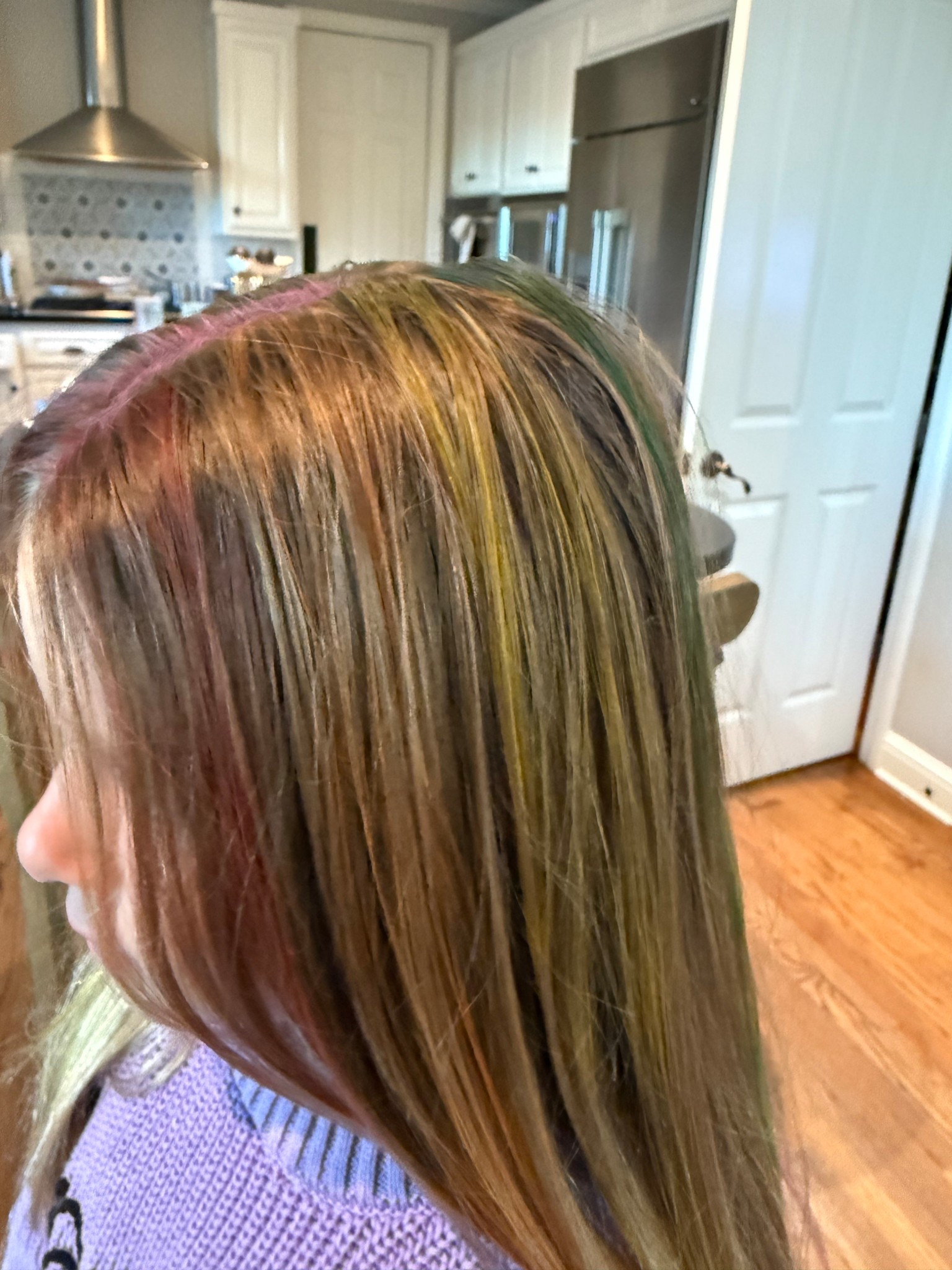 First attempt at hair chalk for Wacky Wednesday at school  

#LTKStyleTip #LTKKids #LTKHalloween