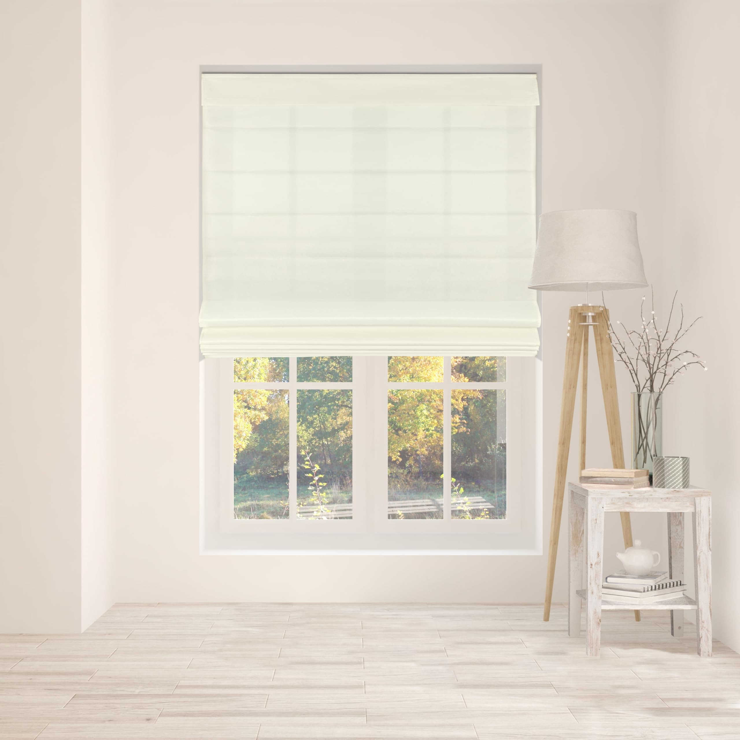 Arlo Blinds Cordless Fabric Roman Shades Light Filtering Window Blinds, Color: Ivory, Size: 32.5"... | Amazon (US)