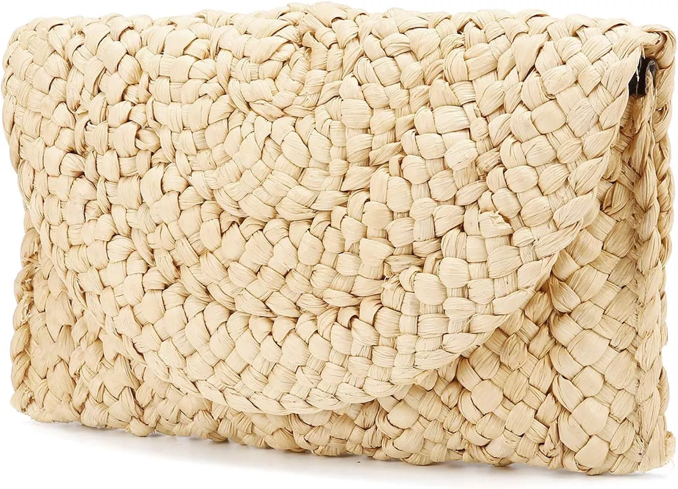 Handwoven Tan Rattan Envelope Clutch Bag from Bali - Casual Afternoon