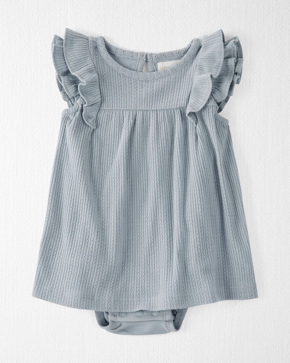 Baby Pointelle-Knit Bodysuit Dress Made with Organic Cotton in Slate | Carter's