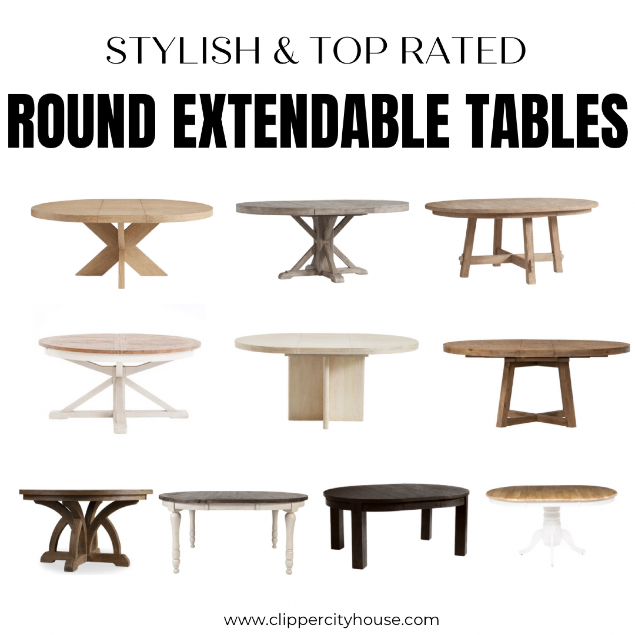 Sag harbor expandable discount round dining pedestal table