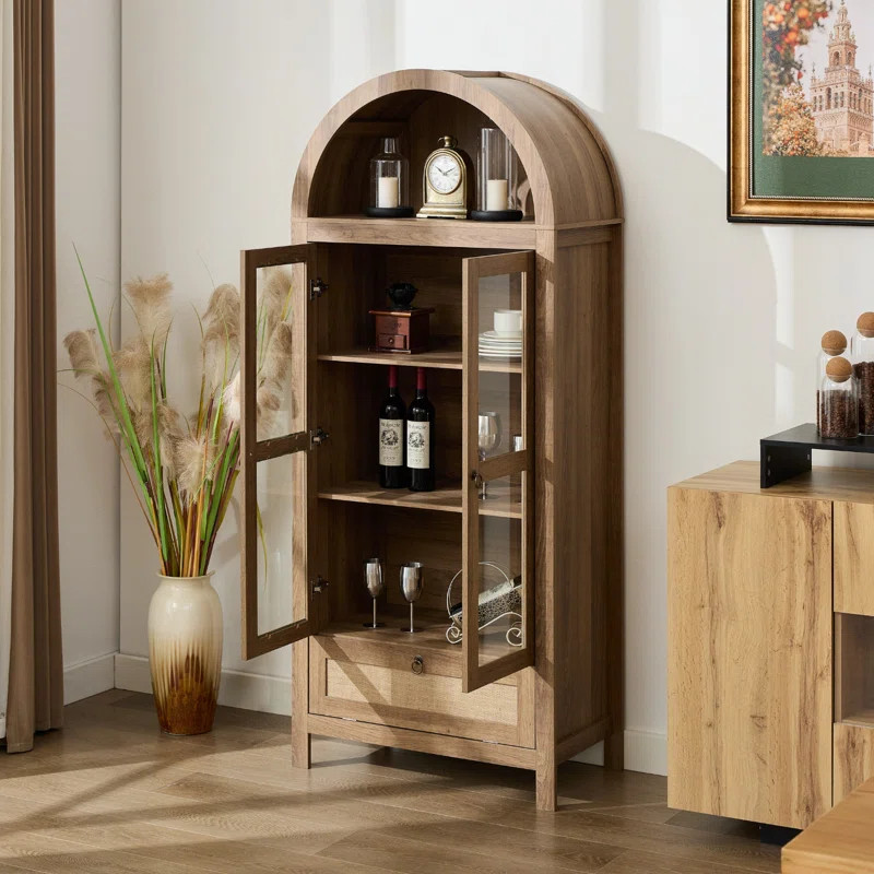 73" Tall Arched Storage Display Cabinet | Wayfair North America
