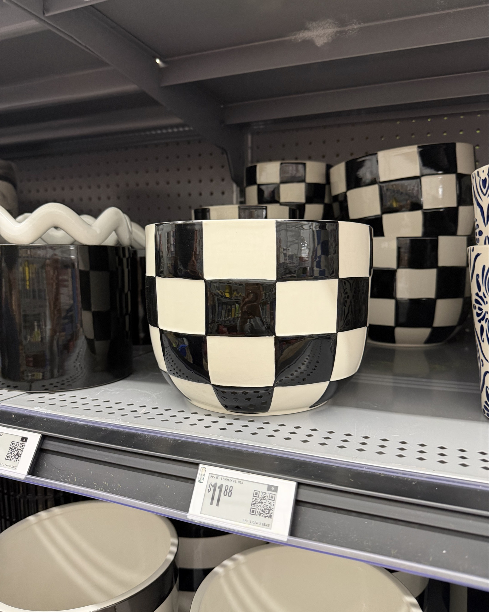 If you’ve been eyeing the iconic MacKenzie-Childs checkerboard planters… RUN to Walmart. 🖤🤍

These look SO high-end in person and give that bold, designer kitchen vibe without the designer markup. The glossy black + cream check is chef’s kiss for styling on a kitchen counter, coffee bar, entryway console, or even outdoors on a covered patio.

I love mixing both colorways for a layered, collected look-  or styling one with simple greenery to let the pattern do all the talking.

They feel substantial, look luxe, and I have a feeling they’re going to disappear fast.

Linked in my LTK before they’re gone. 🖤

#LTKHome #LTKFinds #WalmartHome #DesignerDupe #CheckeredDecor


#LTKHome #LTKSaleAlert