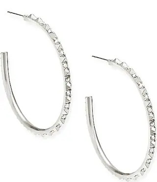 Kendra Scott Crystal Veronica Hoop Earrings - Rhodium Plated | Dillard's
