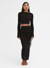 Black Knitted Open Tie Back Top – Shannon | 4th & Reckless