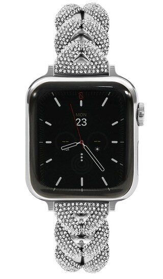 Pavé Herringbone Watch Band in Silver | Revolve Clothing (Global)