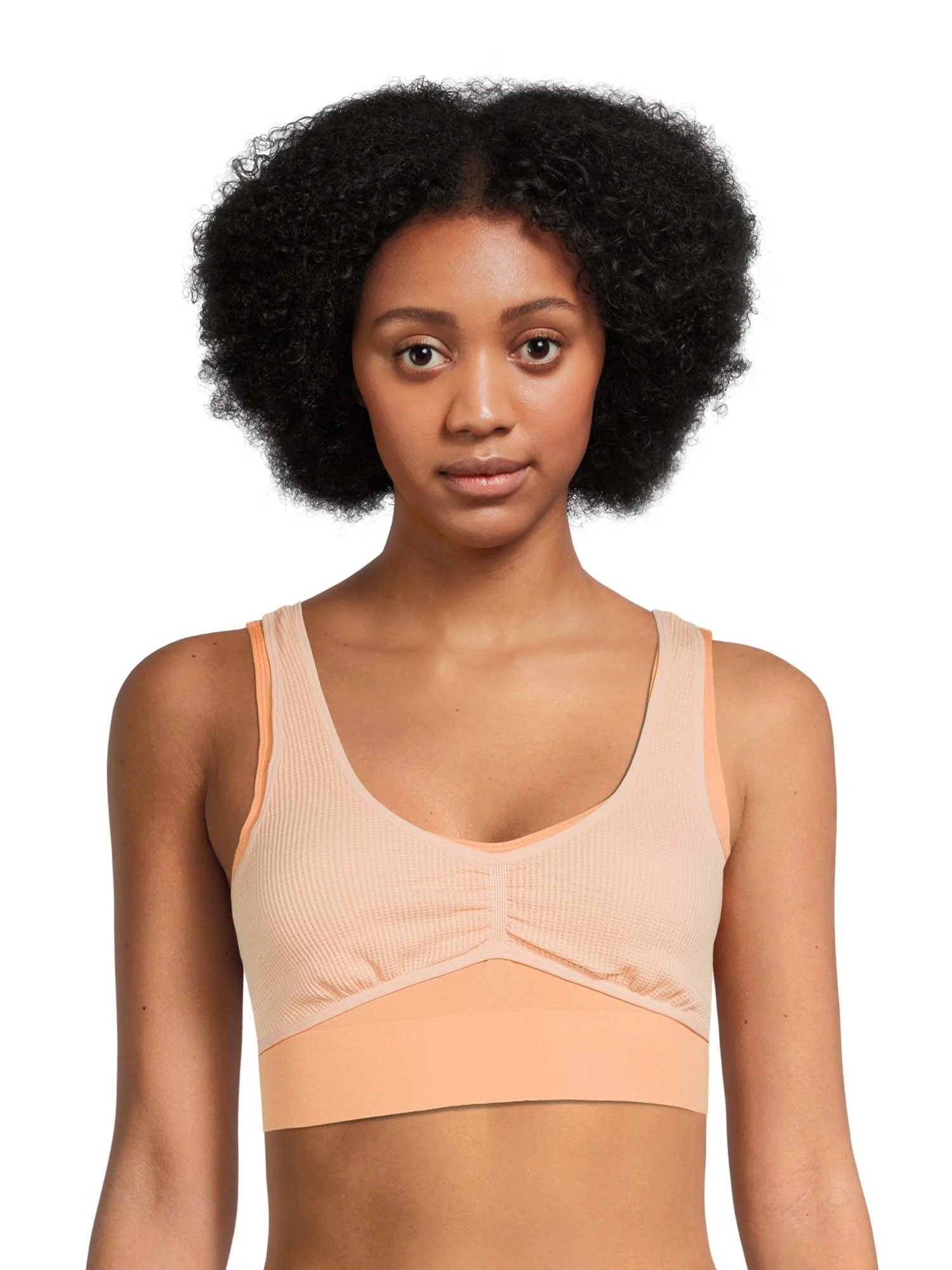 No Boundaries Juniors' Seamless Double Layered Bralette, Sizes to 3XL | Walmart (US)