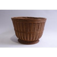 Round Wicker Storage Basket, Brown, Vintage, 7 1/2"" High, 10"" Wide, Container, Home Decor, Design, ~ 230613-Dicv 1305 | Etsy (US)