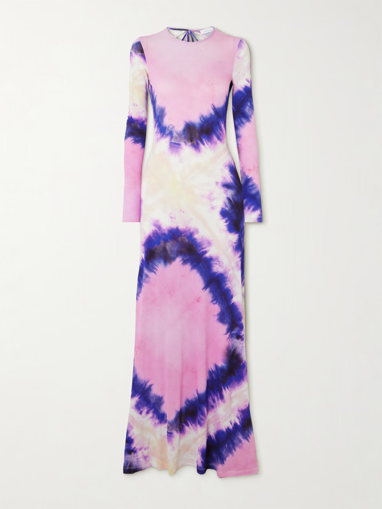 RABANNE - Open-back Tie-dyed Stretch-crepe Maxi Dress - Pink | NET-A-PORTER (US)