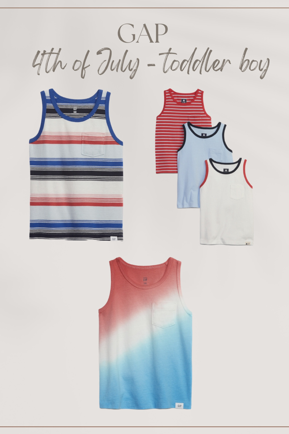 GAP / toddler boy red, white and blue tanks! 🇺🇸 

toddler boy | toddler boy style | toddler boy outfits | toddler boy fashion | toddler boy clothes | toddler ootd | toddler clothes | toddler finds | toddler outfit inspo | boy clothes | toddler boy outfit inspo | OOTD | cool toddler boy style | trendy toddler style

#LTKstyletip #LTKkids #LTKSeasonal