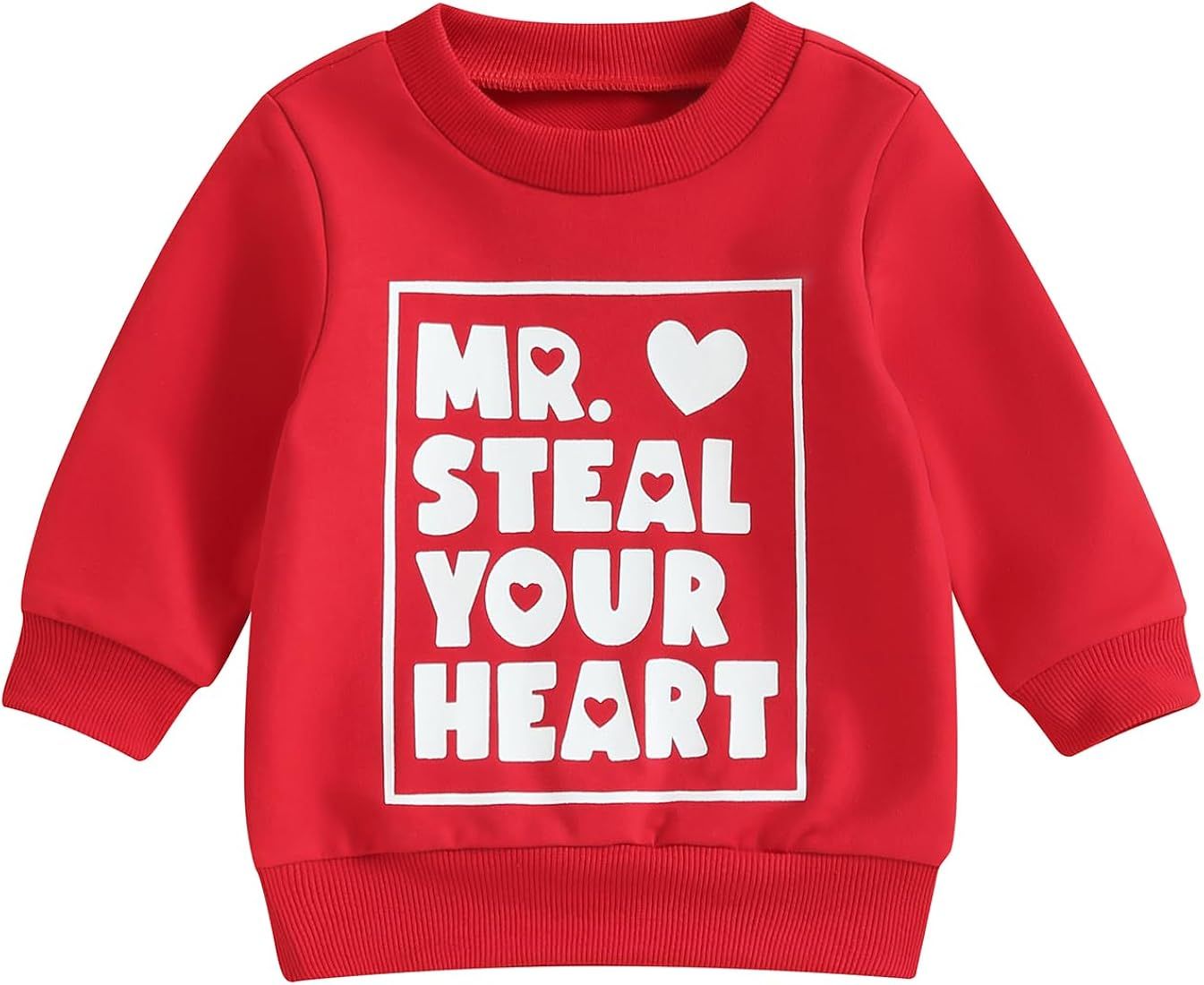 Laiyqifaudy Toddler Girl Valentine's Day Outfit Pullovers Heart Letter Print Shirt Sweatshirt Val... | Amazon (US)