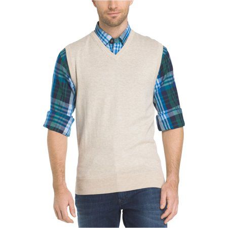 IZOD Mens Knit Sweater Vest, beige, Small | Walmart (US)