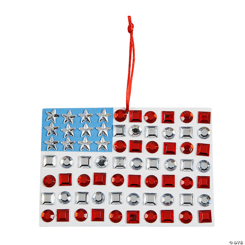 5 1/4" x 3 1/2" Patriotic Disco American Flag Ornament Craft Kits | Oriental Trading Company