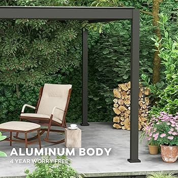 Mirador 111S Louvered Pergola Gazebo, 10Ft x 10Ft, Full Aluminum Frame, Adjustable Roof, Outdoor,... | Amazon (US)