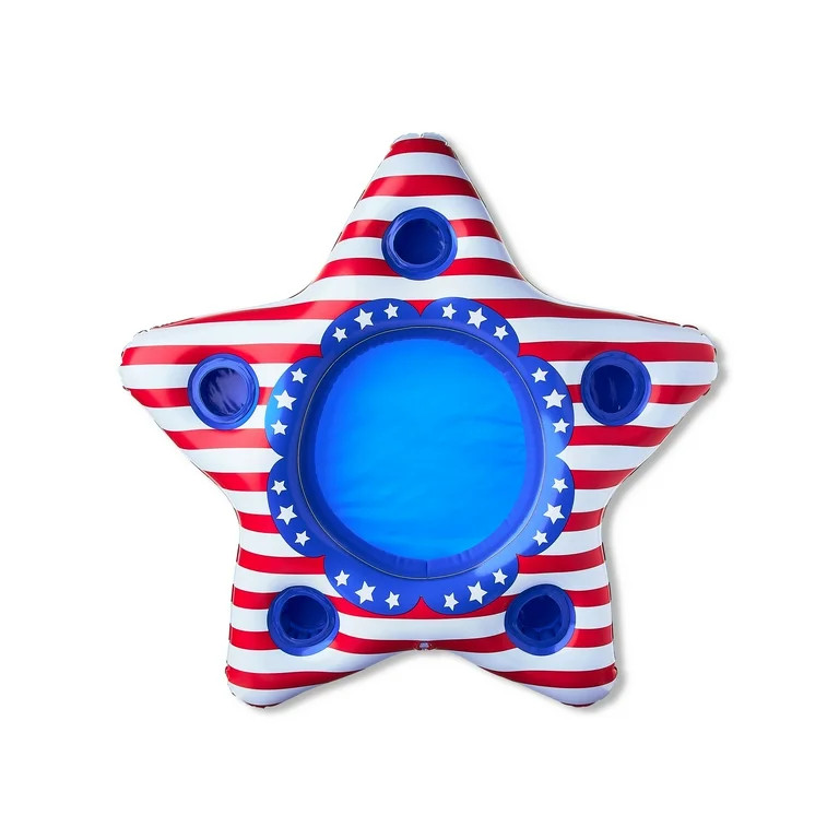Way to Celebrate Inflatable Cooler, Star Shape, Patriotic, Red, Blue, White, 22 qt | Walmart (US)