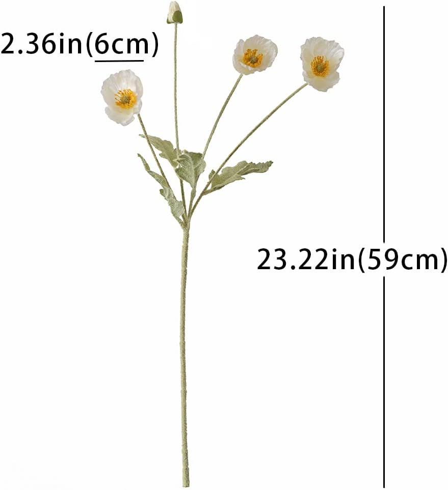 Artificial Flowers 6 Stems Poppy Silk Bouquet,for Wedding, Home, Party Decoration,Table Centerpie... | Amazon (US)