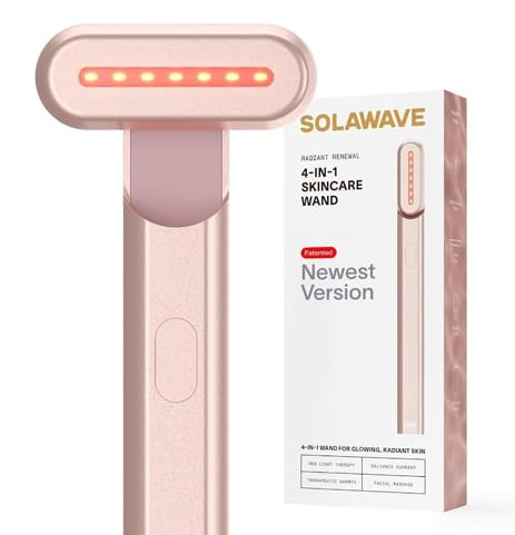 Solawave 4-in-1 Red Light Therapy Facial Wand | Anti-Aging Red Light Therapy for Face and Neck | ... | Amazon (US)