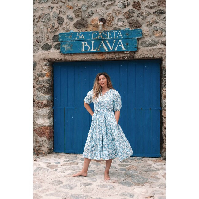 Women's Short Sleeve Dress, Hydrangea | Maisonette