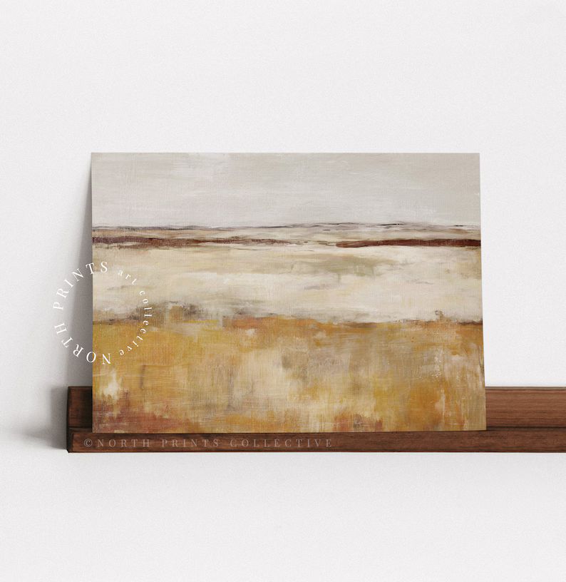 Wheat Fields Autumn Landscape PRINTABLE Painting Muted Neutral - Etsy | Etsy (US)