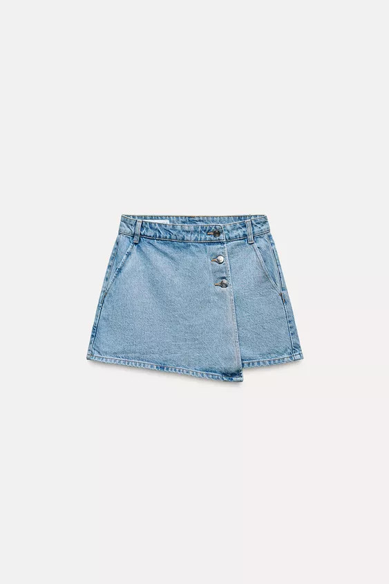 DENIM WRAP SKORT Z1975 | Zara US