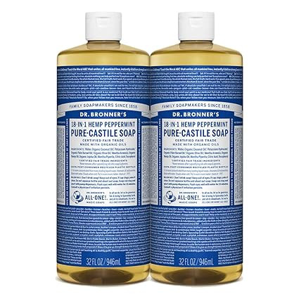 Dr. Bronner’s - Pure-Castile Liquid Soap (Peppermint, 32 ounce) - Made with Organic Oils, 18-in... | Amazon (US)