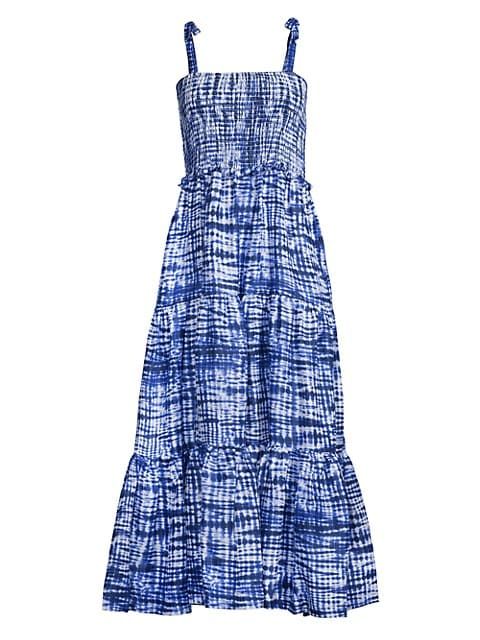 The Indigo Shibori Midi Dress | Saks Fifth Avenue