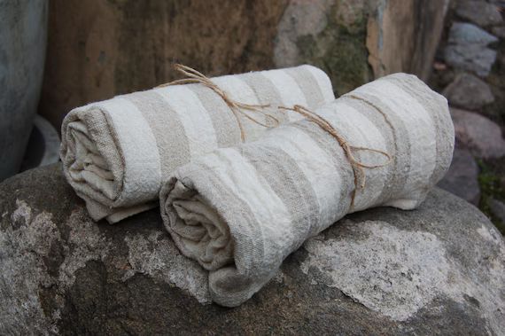Striped linen towel, softened linen bath towel, sauna towel, beach sheet, bath sheet, large bath ... | Etsy (AU)