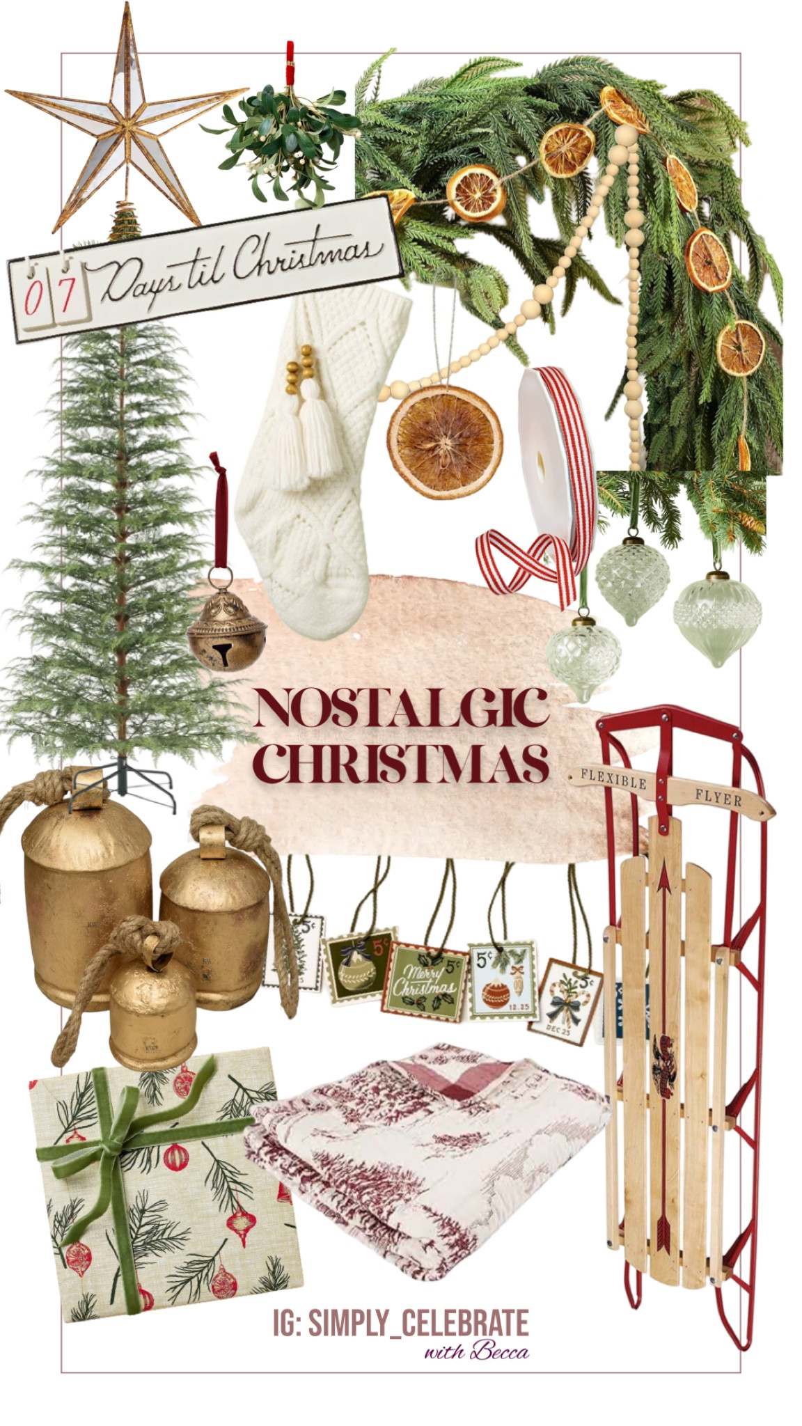 Celebrating Christmas past …
With gold bells, oranges, vintage sleds, cozy knit stockings and countdowns to the BEST day of the year!!

See my other posts for other Christmas schemes and holiday ideas! 🎄✨

🥳Becca 

#LTKfamily #LTKhome #LTKSeasonal