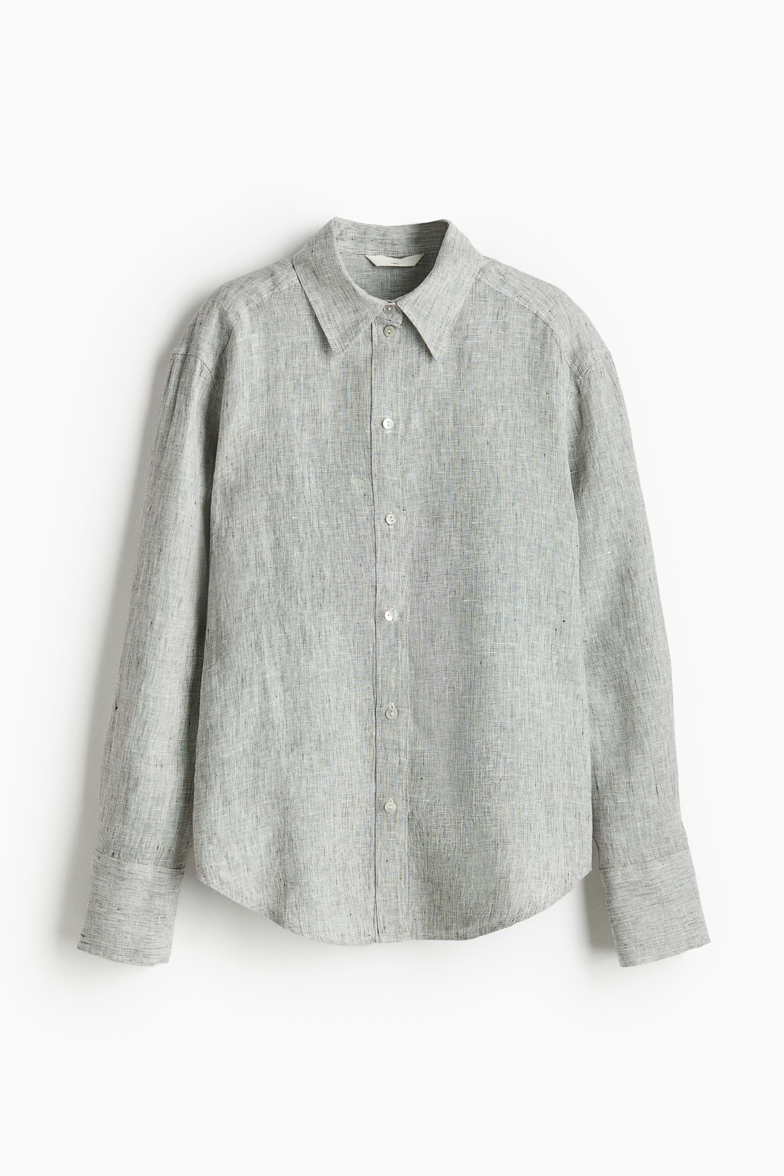 Linen shirt - Cream/Pinstriped - Ladies | H&M GB | H&M (UK, MY, IN, SG, PH, TW, HK)