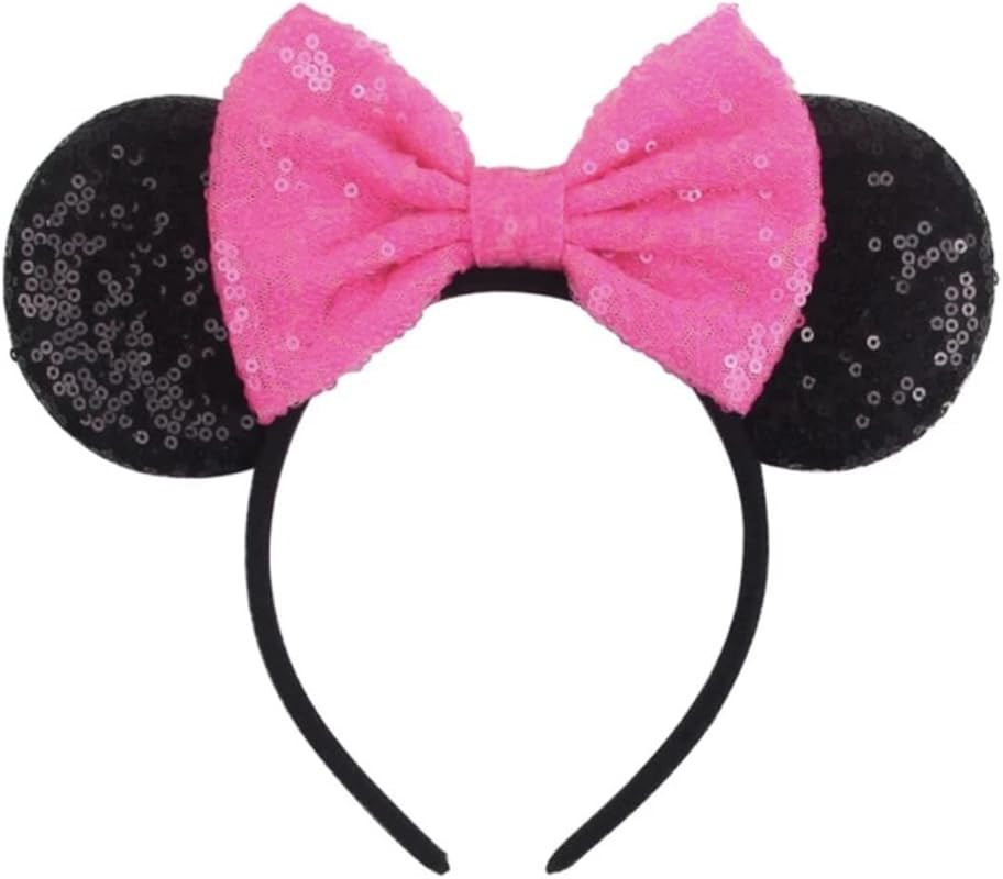 Pink Mickey Ears, Rainbow Minnie Mouse Ears, Neon Pink Minnie Ears, Rose Gold Minnie ears one siz... | Amazon (US)