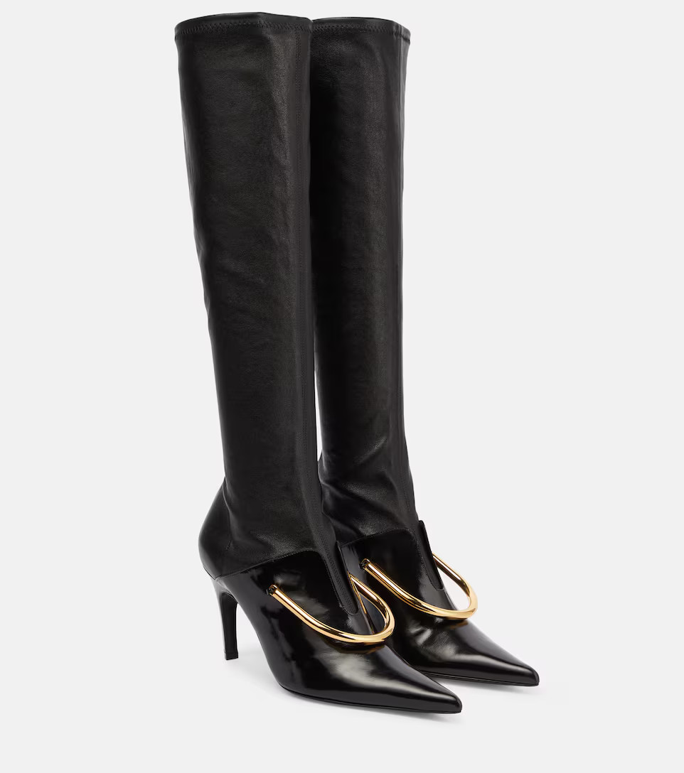 Embellished leather knee-high boots | Mytheresa (US/CA)
