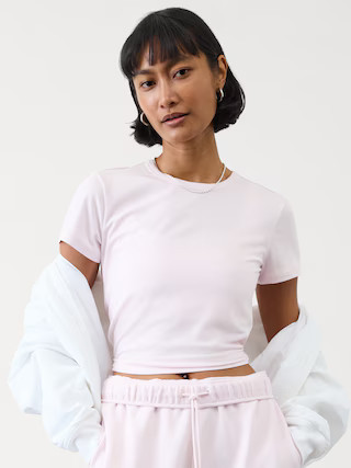 Signature Rib Crop Tee | Athleta