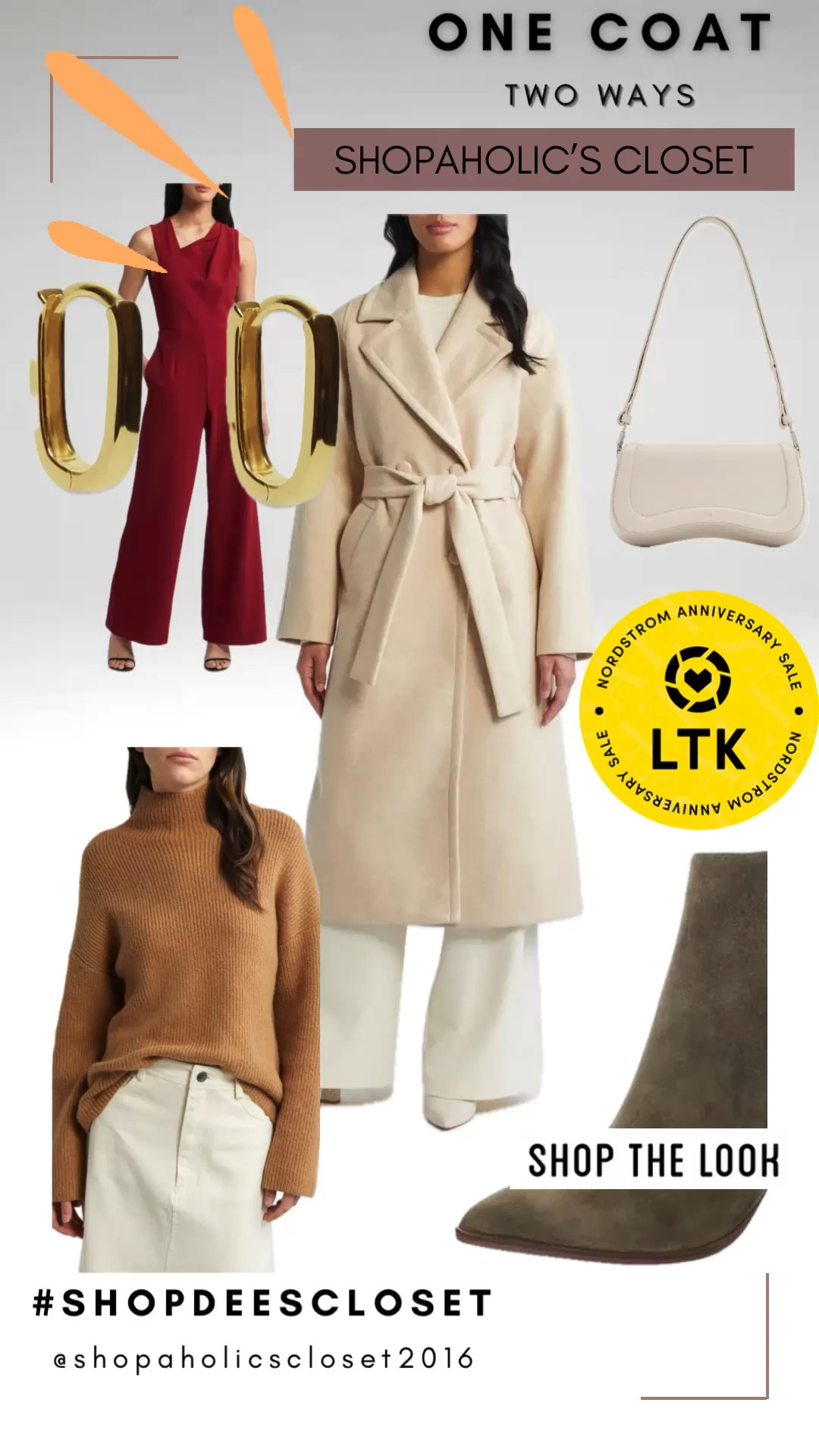 Anniversary Sale

One coat, Two ways. Dress up for a night out with a red jumpsuit and gold hoops. Or wear to work paired with a brown/tan sweater and green short boots.

#shopdeescloset #shopaholicscloset #ltkstyletip

White coat

#LTKxNSale #LTKSaleAlert #LTKSummerSales