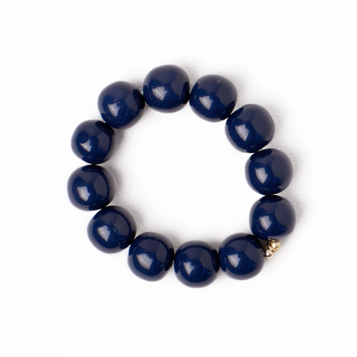 Cece Large Resin Bead Bracelet Navy | INK+ALLOY
