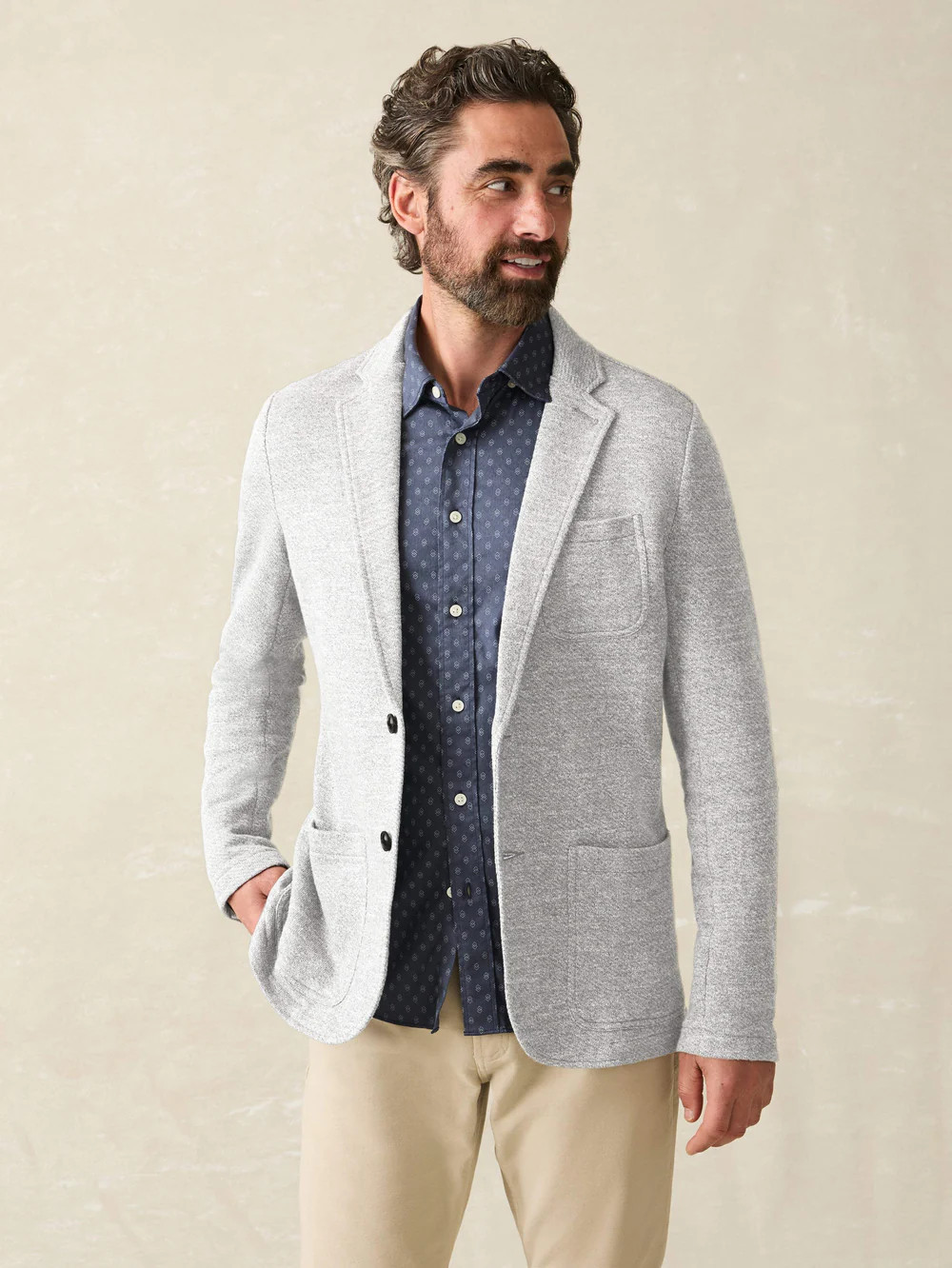 Inlet Knit Blazer - Heather Grey | Faherty