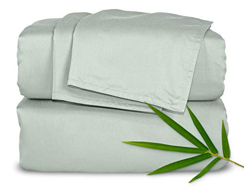 King Sheets by Pure Bamboo, Genuine 100% Organic Viscose Derived from Bamboo Bed Sheet Set, Luxuriously Soft & Cooling, Double Stitching, 2 Year Quality Promise (King, Sea Glass) | Amazon (US)
