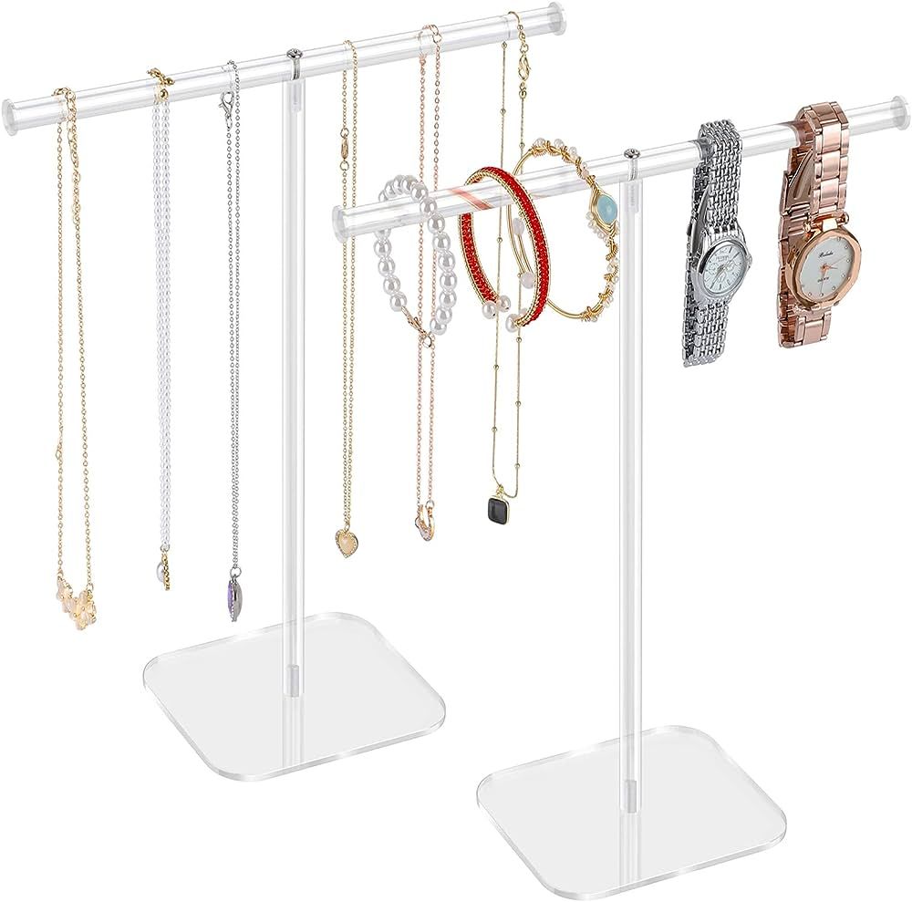 Aredpoook Jewelry Stand Necklace Stand 2 Tower, Clear Necklace Holder Jewelry Holder, Acrylic Jew... | Amazon (US)