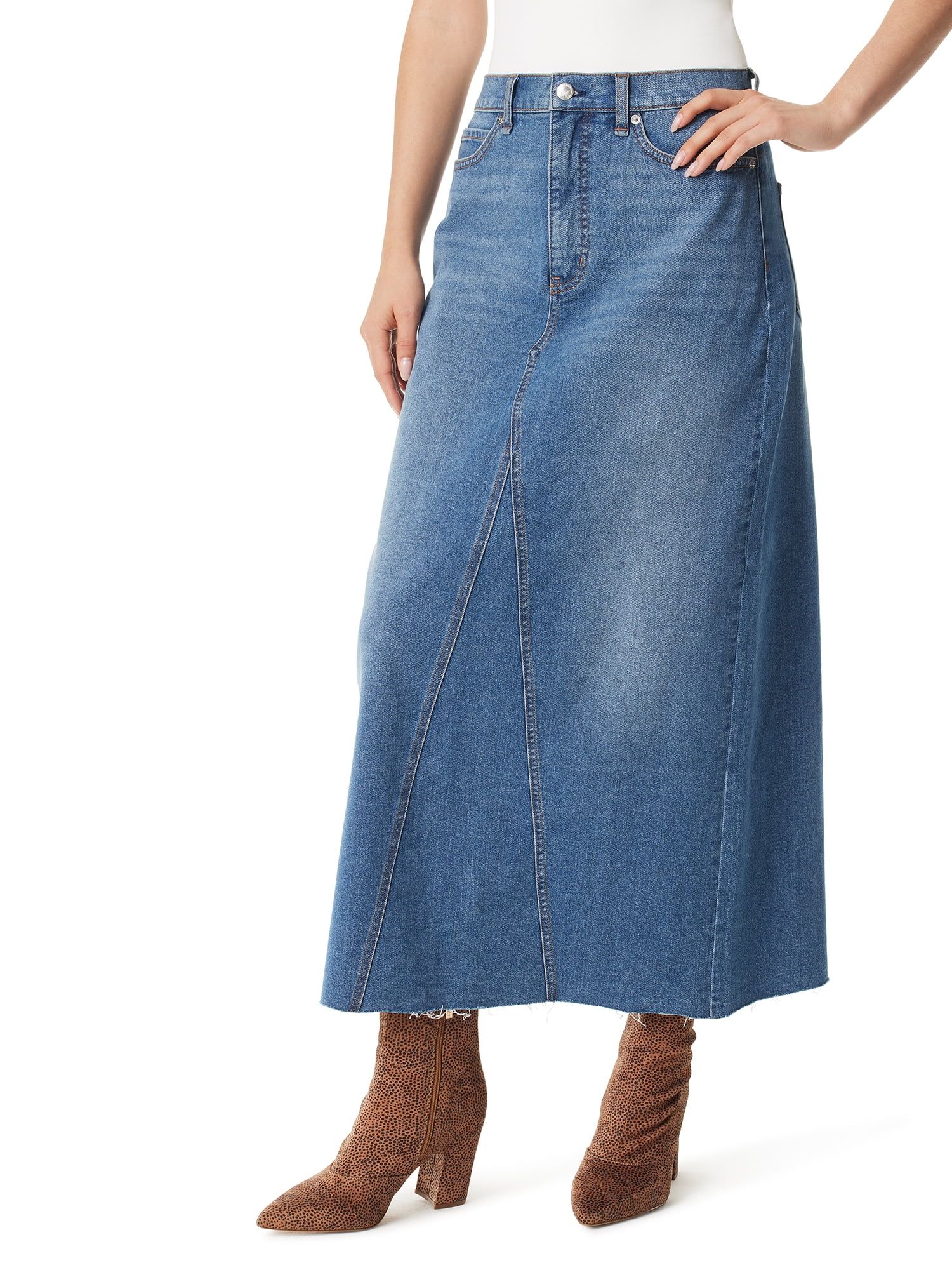 Jessica Simpson Women's and Women's Plus Denim Maxi Skirt | Walmart (US)