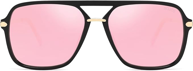 SOJOS Sunglasses for Women & Men, Square, Retro, Polarized Lens, Trendy Aviator, 90s Shades | Amazon (US)