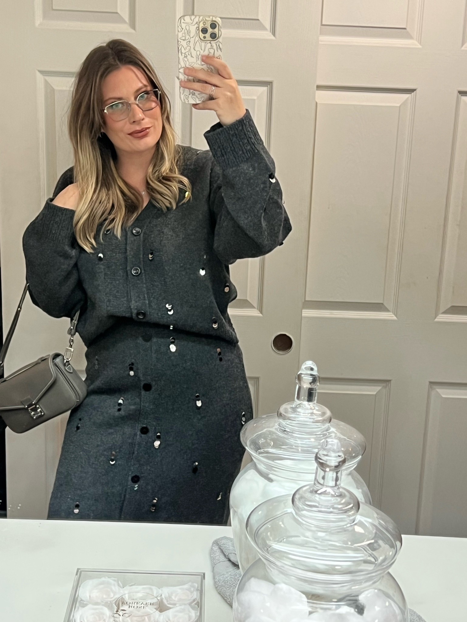 It’s my kind of  an outfit can be both festive and worn on any regular day. The cardigan runs slightly large. I would stick with your true size or go down a size if smaller chested. Skirt runs true to size. 
DISCOUNT CODE ToMelissa to save 12% at Fabrique 

#LTKWorkwear #LTKStyleTip #LTKMidsize