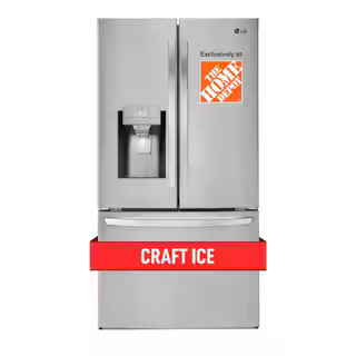 LG 28 cu. ft. 3 Door French Door Refrigerator with Ice and Water Dispenser and Craft Ice in Print... | The Home Depot