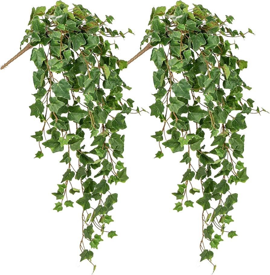Hollyone 2pcs Artificial Hanging Plants 35.4" Fake Ivy Vine Faux Ivy Leaves Fire and UV Resistant... | Amazon (US)