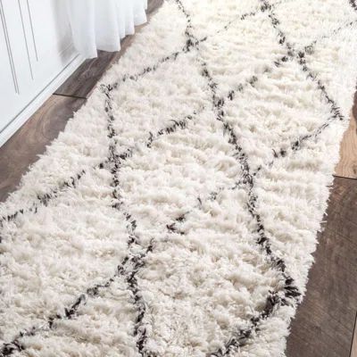 Simonds Off-White/Brown Shag Area Rug Rug Size: Runner 2'6" x 10' | Wayfair North America