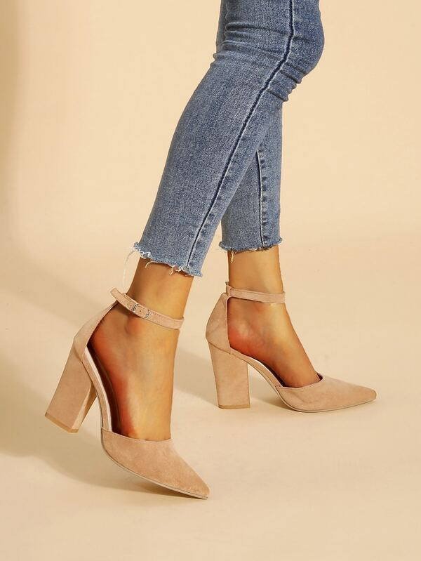 Minimalist Chunky Heeled Court Pumps | SHEIN