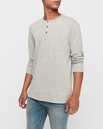 moisture-wicking performance space dyed tipped henley | Express